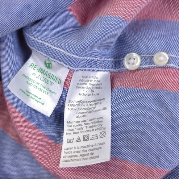 J. Crew Pink & Blue Long Sleeve Button Down Men's Shirt Sz M - Picture 4 of 5